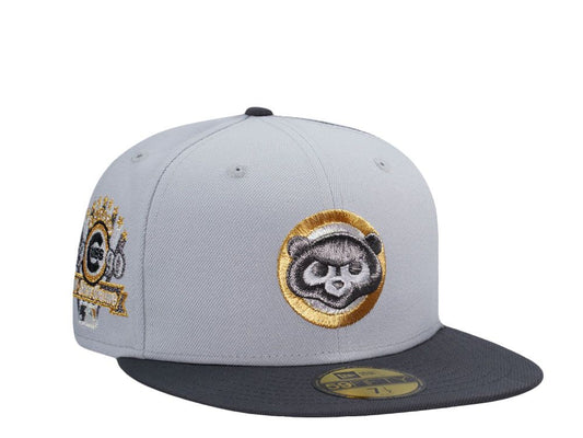Gray & Black Bear Embroidered Snapback Cap